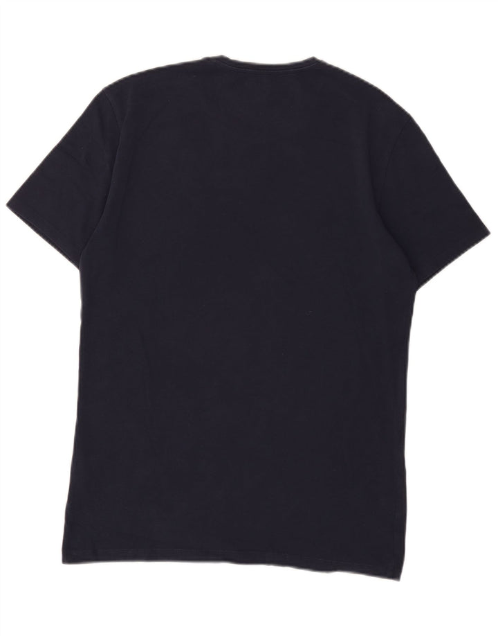 Guess Camiseta masculina extra slim gráfica top médio algodão azul marinho