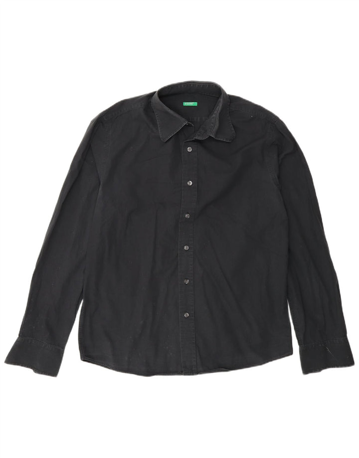 Camisa masculina Benetton média preta