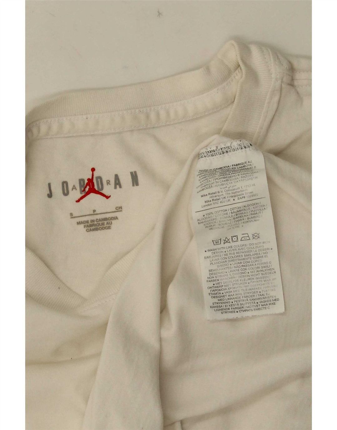 Jordan Camiseta masculina gráfica top pequeno algodão branco