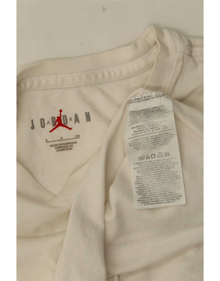 Jordan Camiseta masculina gráfica top pequeno algodão branco