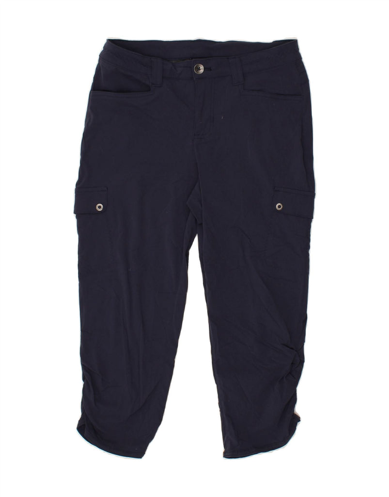 EDDIE BAUER Womens Cargo Capri Trousers US 4 Small W28 L20 Navy Blue Nylon | Vintage Eddie Bauer | Thrift | Second-Hand Eddie Bauer | Used Clothing | Messina Hembry 
