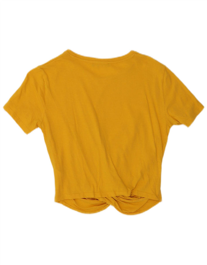 Blusa feminina Zara Top UK 12 algodão amarelo médio