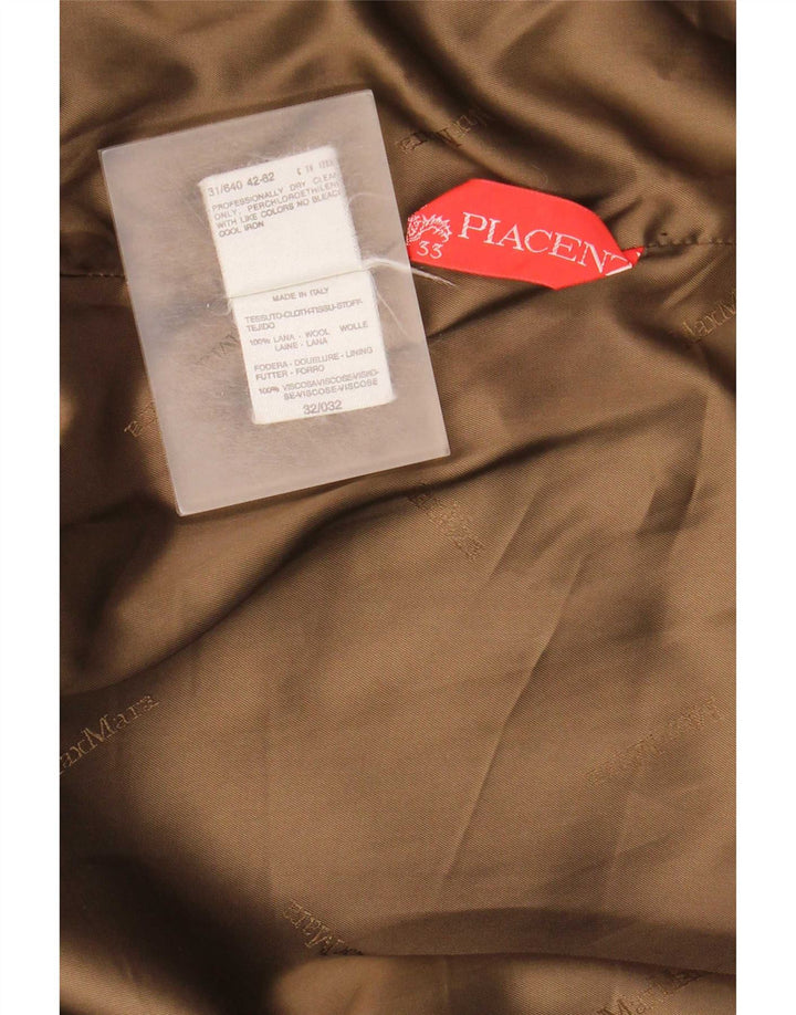 Sobretudo oversized feminino Max Mara Reino Unido 12 lã marrom médio