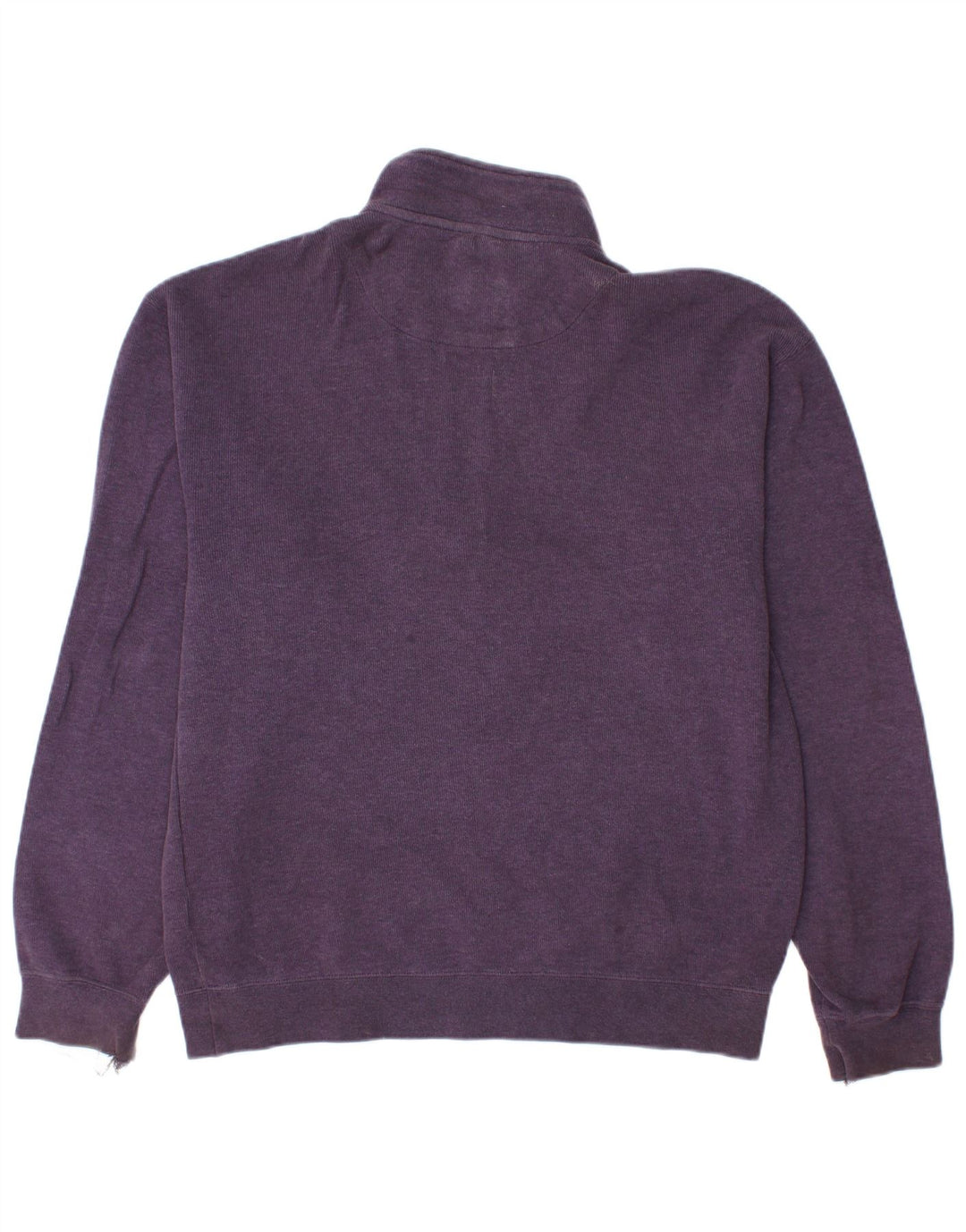 Moletom masculino ORVIS com zíper e gola alta de algodão roxo médio