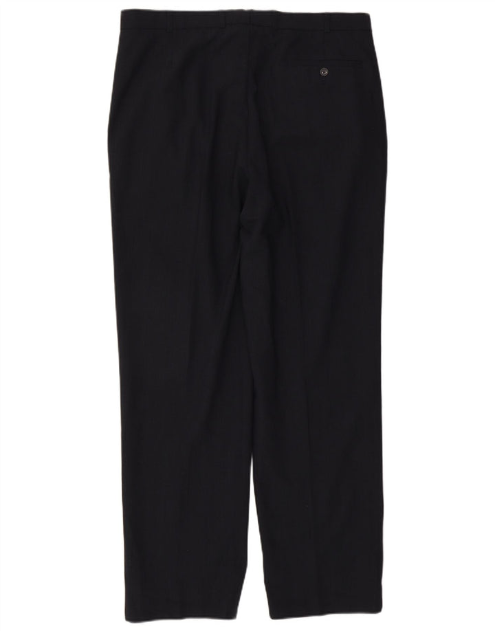 Calça masculina Marks & Spencer Pegged Suit W36 L31 azul marinho poliéster