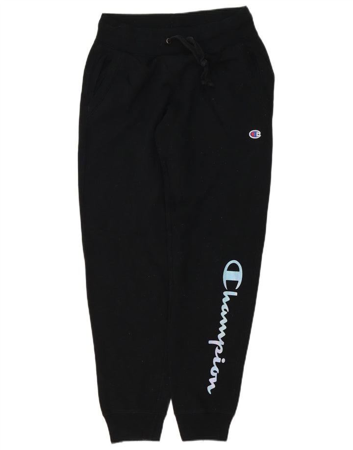 CHAMPION Calça esportiva feminina gráfica Joggers UK 10 pequena preta