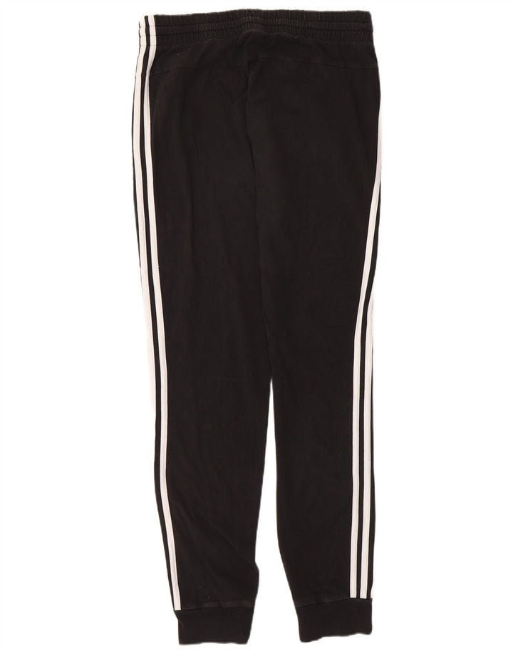 ADIDAS Womens Tracksuit Calças Joggers UK 12/14 Médio Algodão Preto