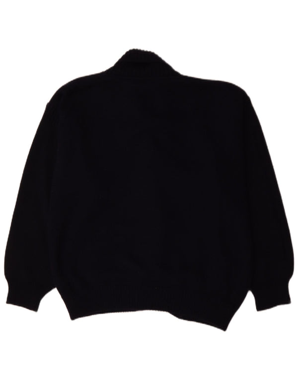 Suéter cardigã feminino Frank Alexs IT 52 2XL lã azul marinho