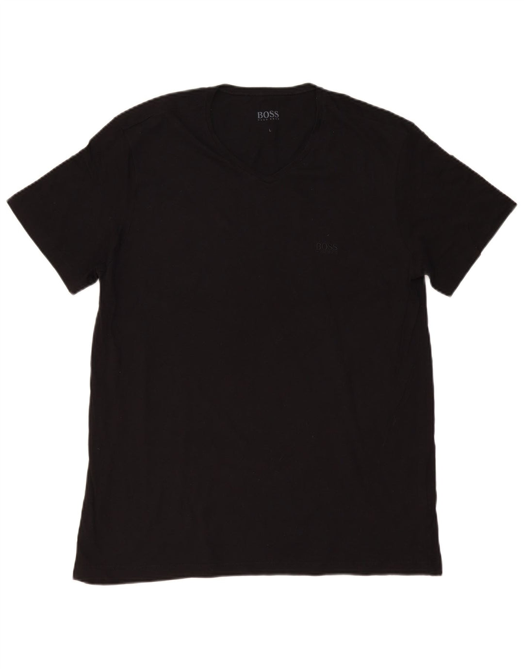 Camiseta masculina HUGO BOSS Top grande de algodão preto