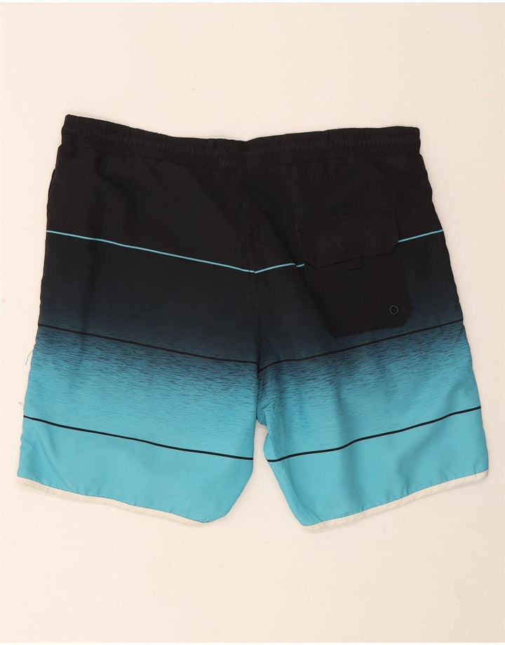 Fila Mens Graphic Natação Shorts Médio Azul Colourblock Poliéster