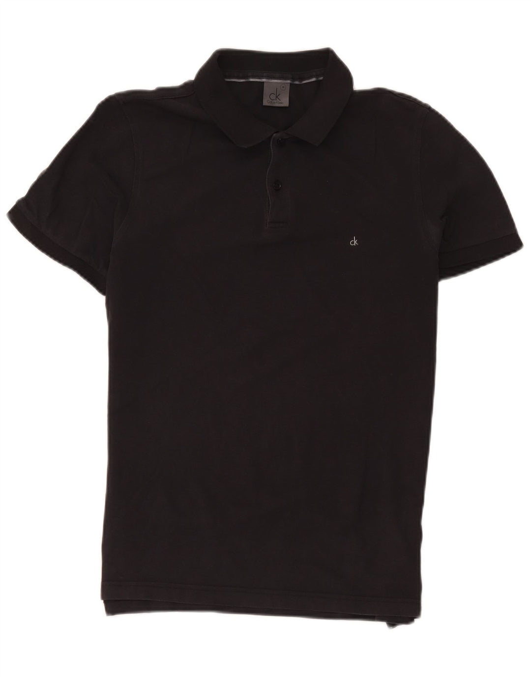 Camisa polo masculina CALVIN KLEIN de algodão preto médio