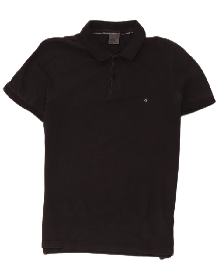 Camisa polo masculina CALVIN KLEIN de algodão preto médio
