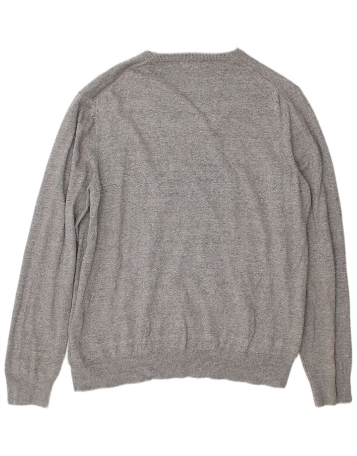 Suéter masculino Marks & Spencer com decote em V XL algodão cinza
