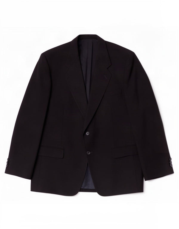 Jaqueta blazer masculina vintage com 2 botões IT 54 2XL lã preta
