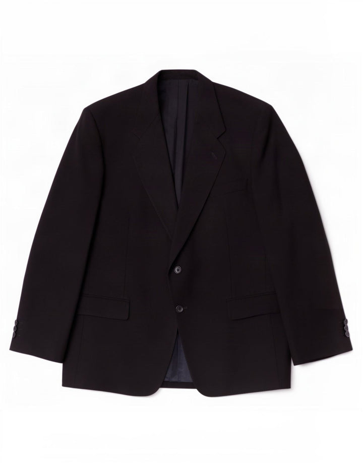 Jaqueta blazer masculina vintage com 2 botões IT 54 2XL lã preta