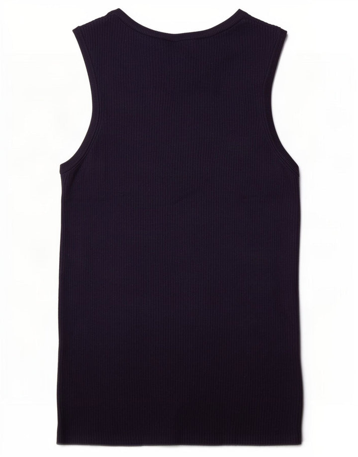 Colete feminino Marks & Spencer UK 8 pequeno viscose azul marinho