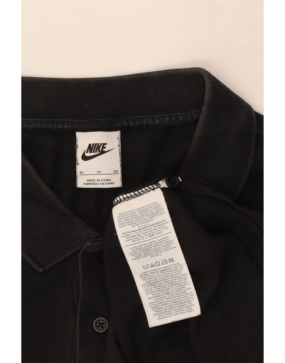Camisa polo masculina Nike XL preta de algodão
