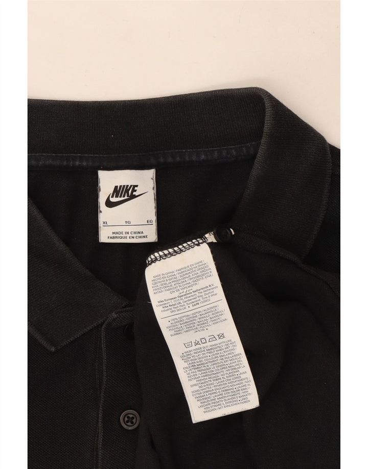 Camisa polo masculina Nike XL preta de algodão