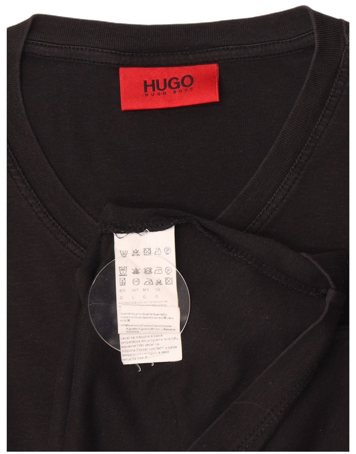 Camiseta masculina Hugo Boss grande algodão preto