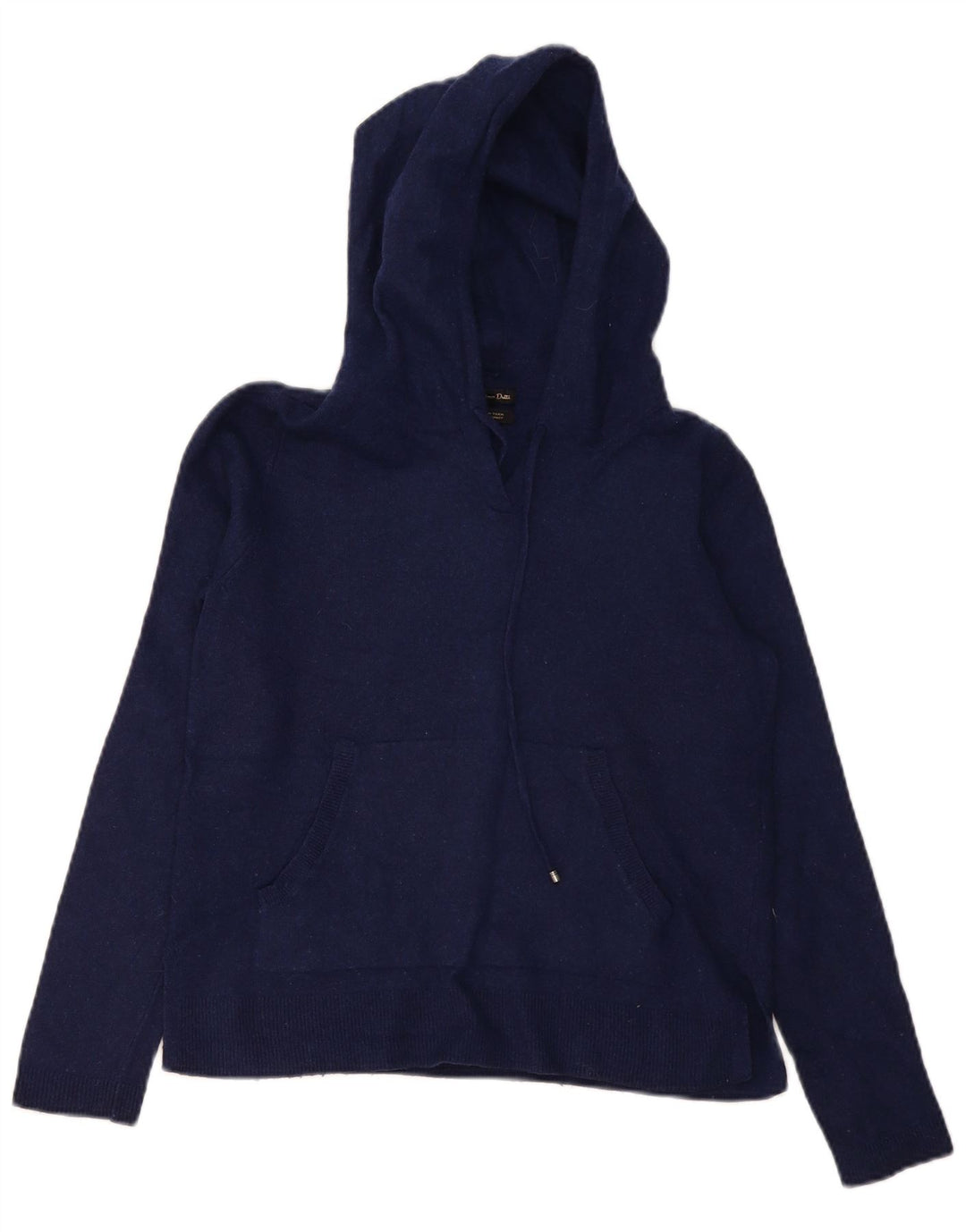Suéter feminino Massimo Dutti com capuz Reino Unido 10 pequeno lã azul marinho