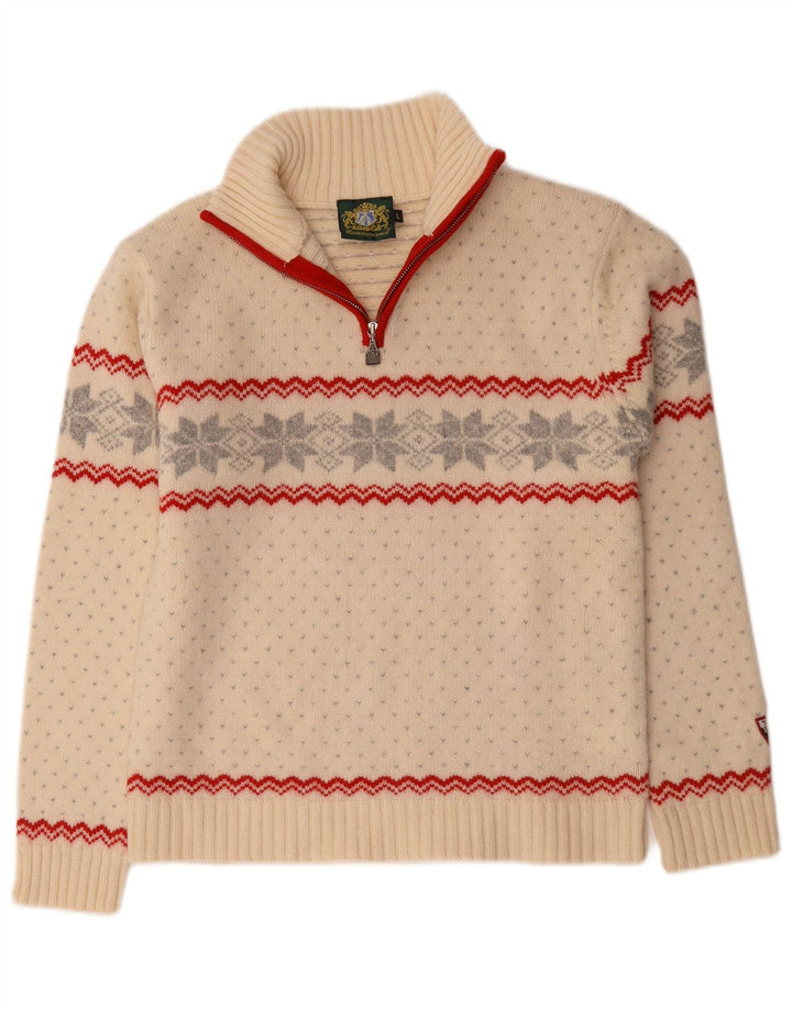 Suéter feminino Hammerschmidt com gola e zíper Reino Unido 16 grande off white