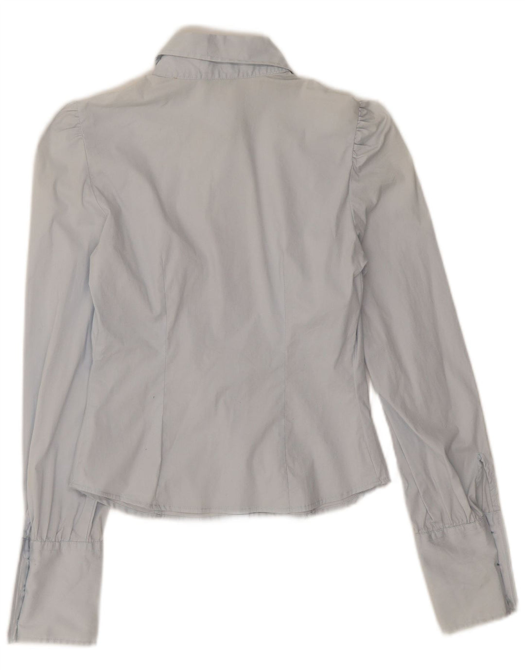 Camisa Crop Feminina Benetton UK 8 Pequeno Azul