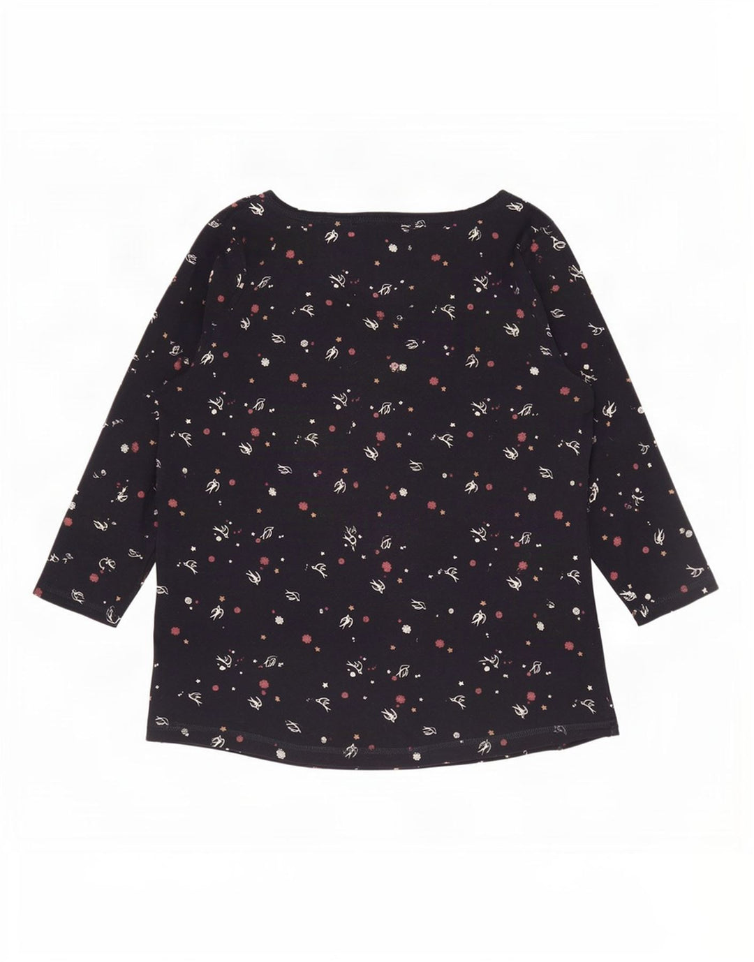 Top feminino Marks & Spencer com padrão abstrato manga 3/4 Reino Unido 20 2XL azul marinho