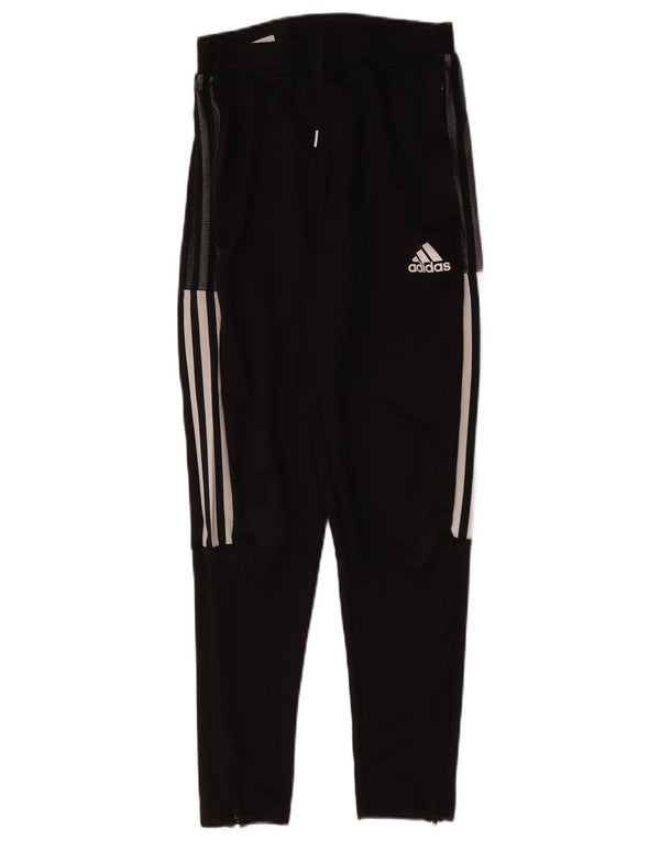 Calças de treino femininas Adidas UK 10 pequenas esportivas pretas de poliéster