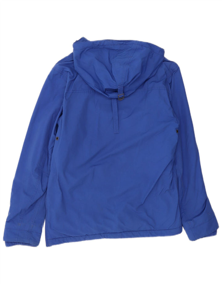 Jaqueta masculina Napapijri com capuz gráfico Anorak UK 36 pequeno azul poliéster