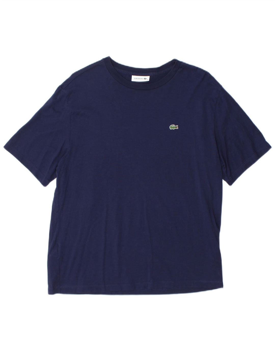 Camiseta feminina Lacoste tamanho superior 38 algodão azul marinho médio