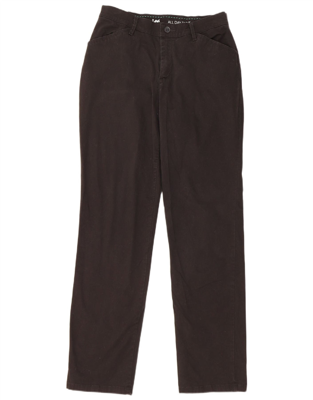 Calça feminina casual reta LEE US 4 pequena W28 L31 algodão preto