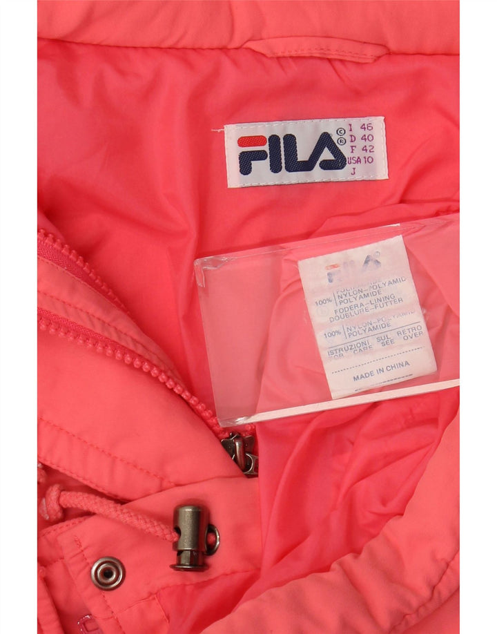 Jaqueta corta-vento feminina Fila EUA 10 grande poliamida rosa