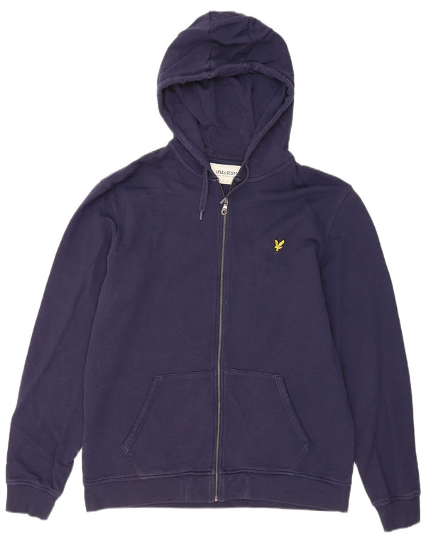 Suéter masculino com capuz e zíper LYLE & SCOTT XL algodão azul marinho