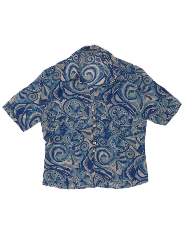 Blusa feminina Marronetto manga curta IT 44 Paisley azul médio