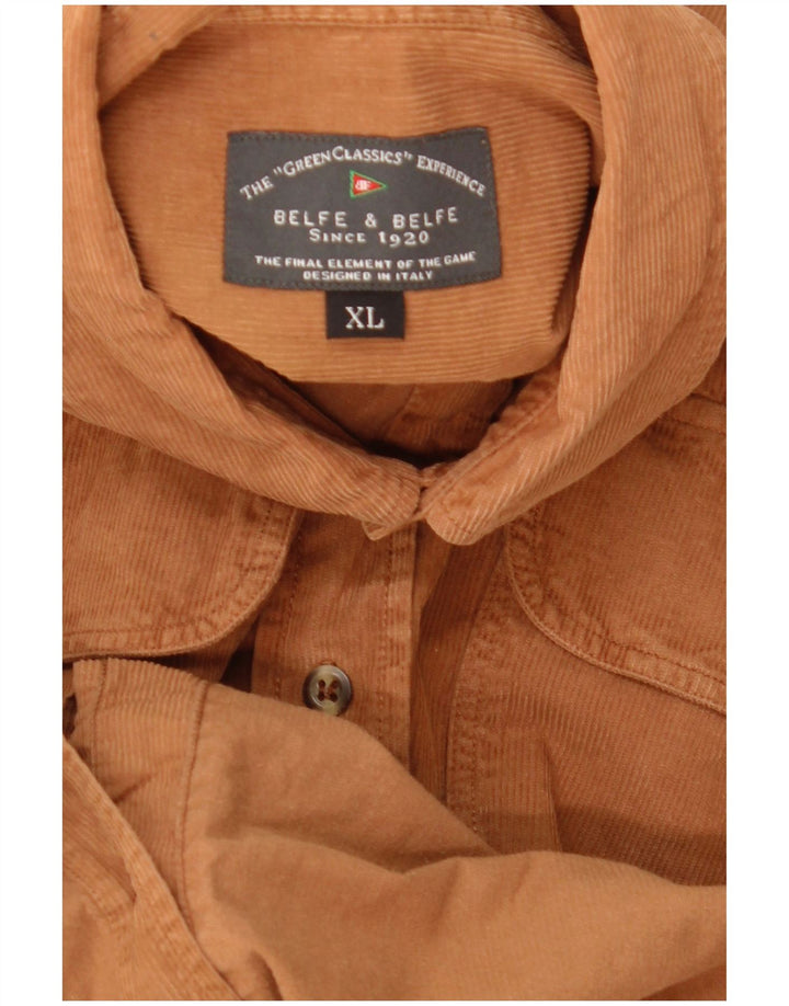 Camisa masculina de veludo Belfe & Belfe XL bege