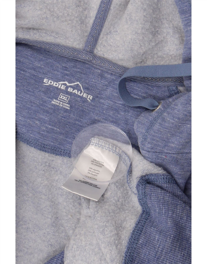 EDDIE BAUER Suéter feminino com capuz e zíper Reino Unido 20 2XL algodão azul
