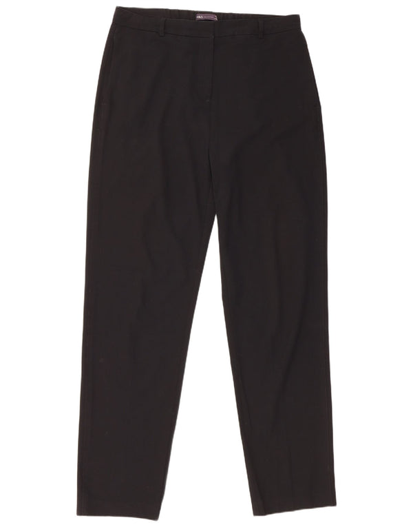 Calça chino feminina Marks & Spencer de cintura alta Reino Unido 14 grande W34 L32 preta