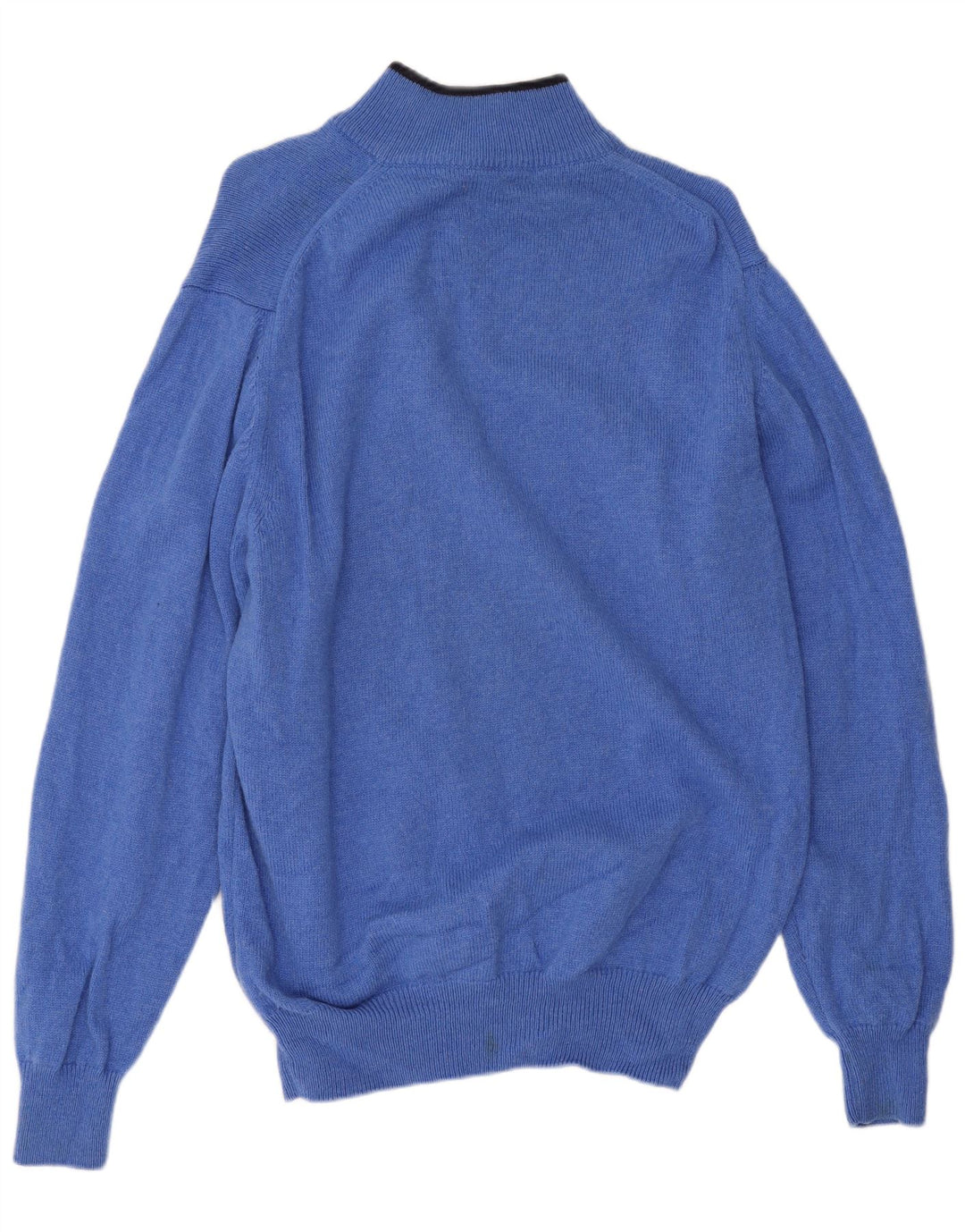 Suéter masculino Fred Perry com zíper e gola em lã azul médio