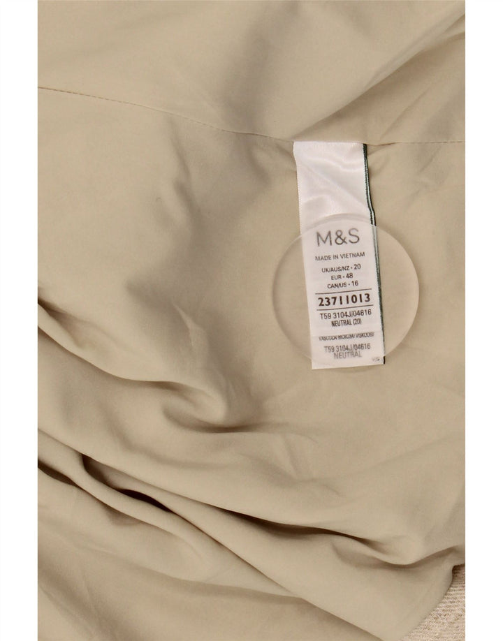 Jaqueta blazer aberta feminina MARKS & SPENCER Reino Unido 20 2XL linho bege