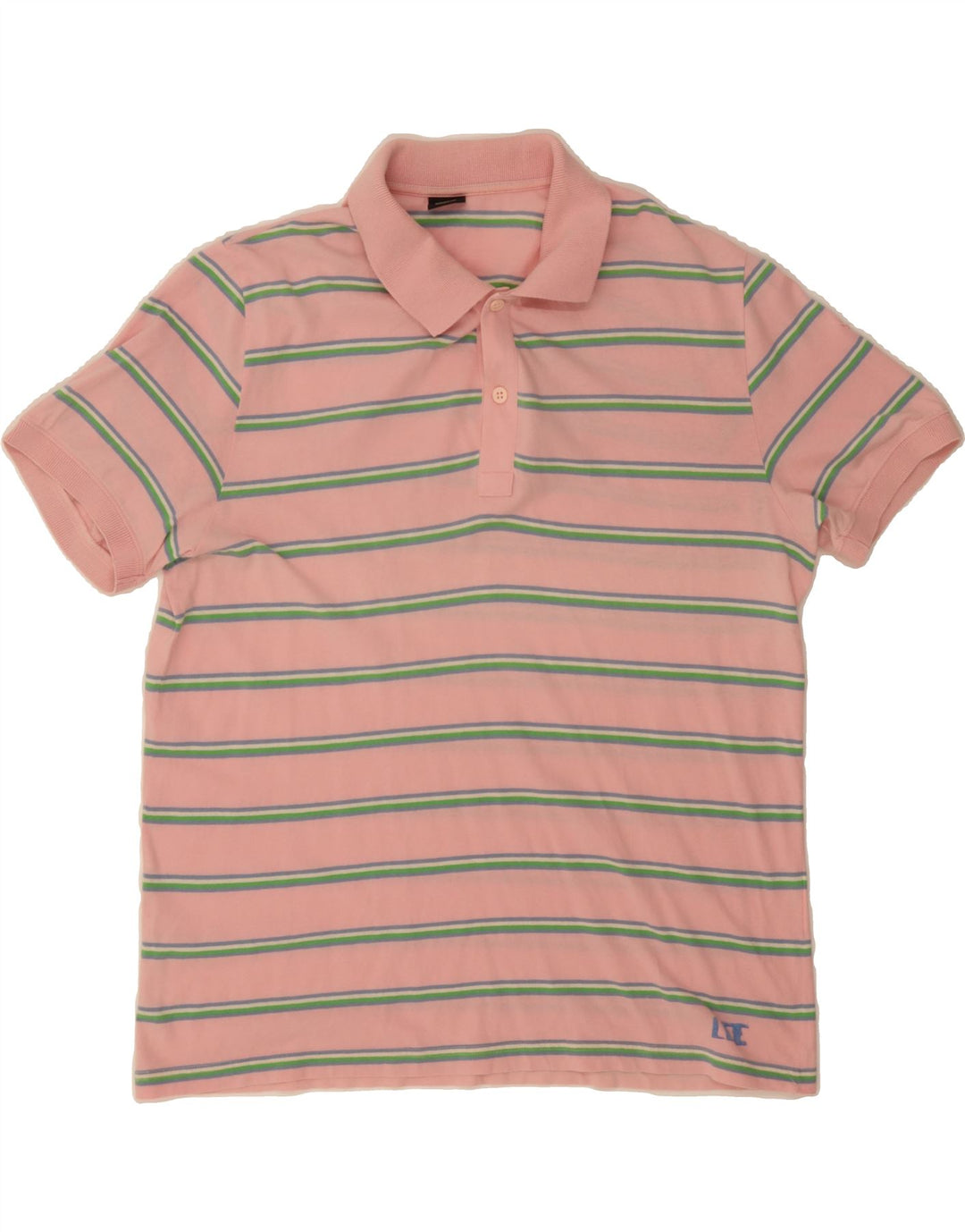 LEE Mens Polo Shirt 2XL Pink Striped Vintage Lee and Second-Hand Lee from Messina Hembry 