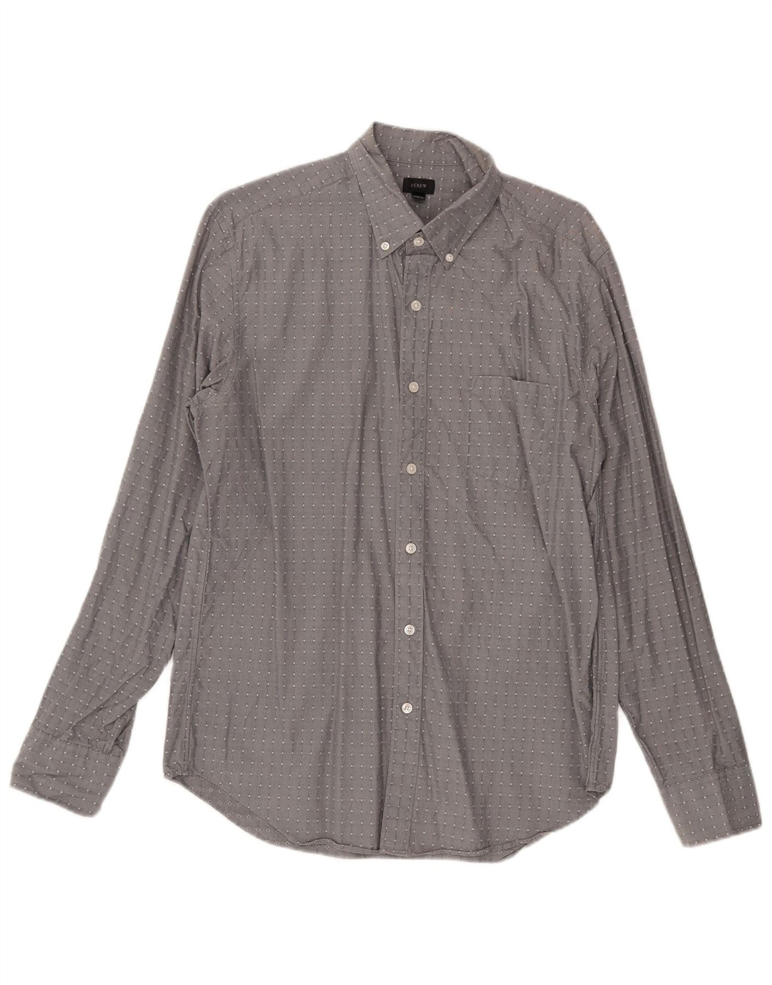 Camisa masculina J. Crew algodão geométrico cinza médio