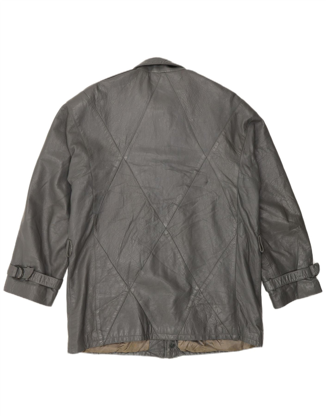 Jaqueta de couro masculina vintage IT 52 XL couro cinza