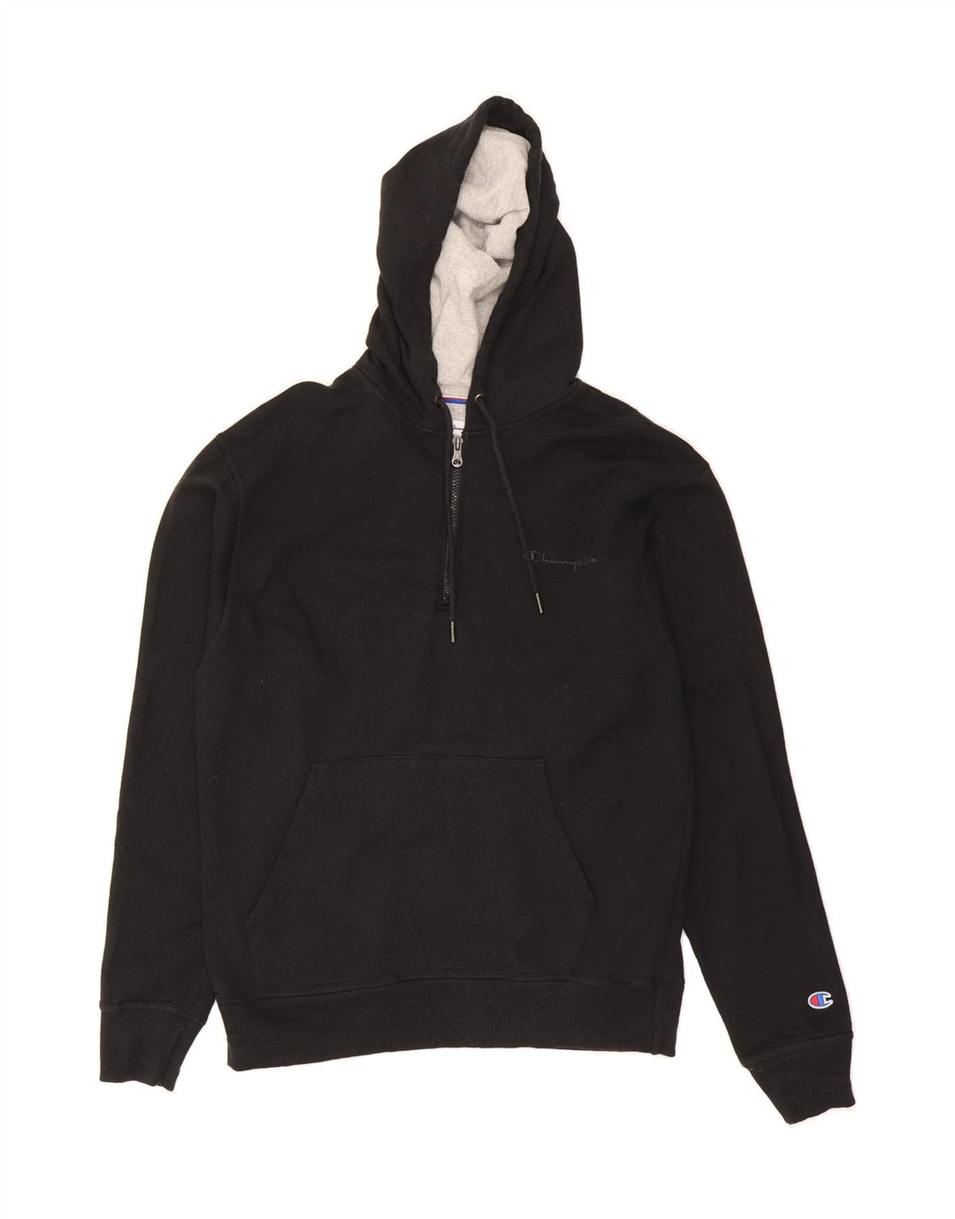 CHAMPION Mens Hoodie Jumper Medium Black Cotton Vintage Champion and Second-Hand Champion from Messina Hembry 