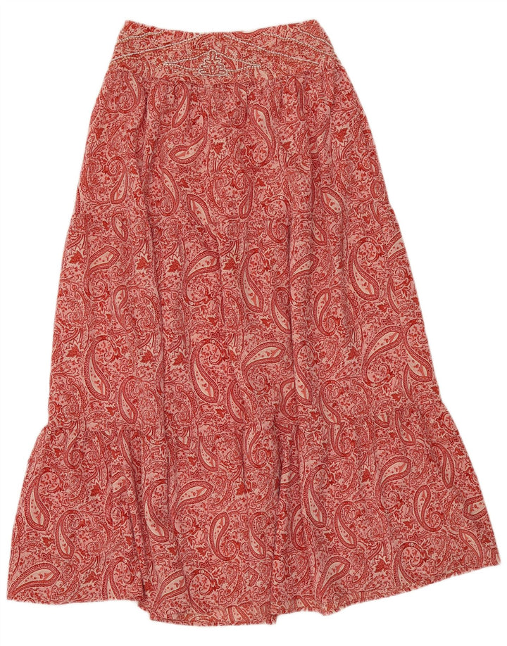 Zara Saia Cigana Feminina XS W24 Poliéster Paisley Vermelho