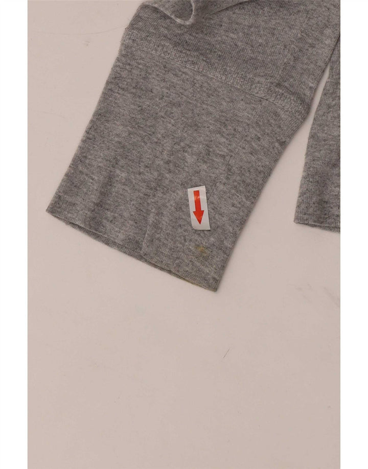 Top feminino Adidas manga comprida UK 10 pequeno algodão cinza