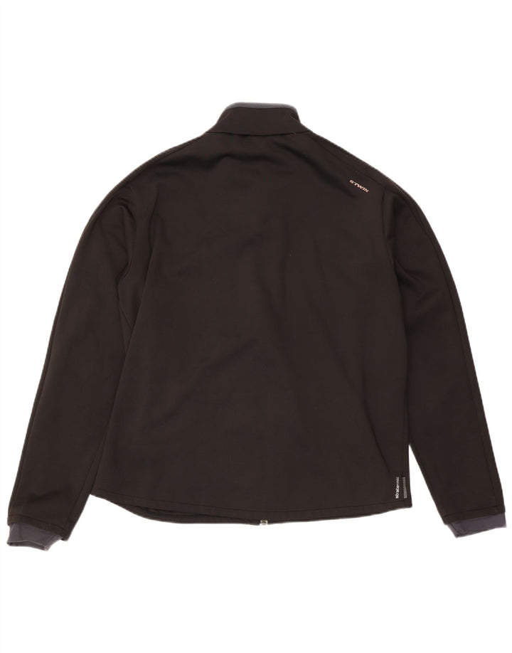 Jaqueta superior de agasalho masculino vintage grande poliéster preto