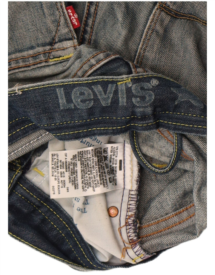 Shorts jeans feminino gráfico Levi's W30 algodão azul médio