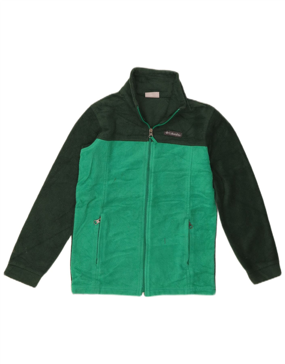 Columbia Jaqueta de lã feminina 10-11 anos poliéster colorblock verde médio