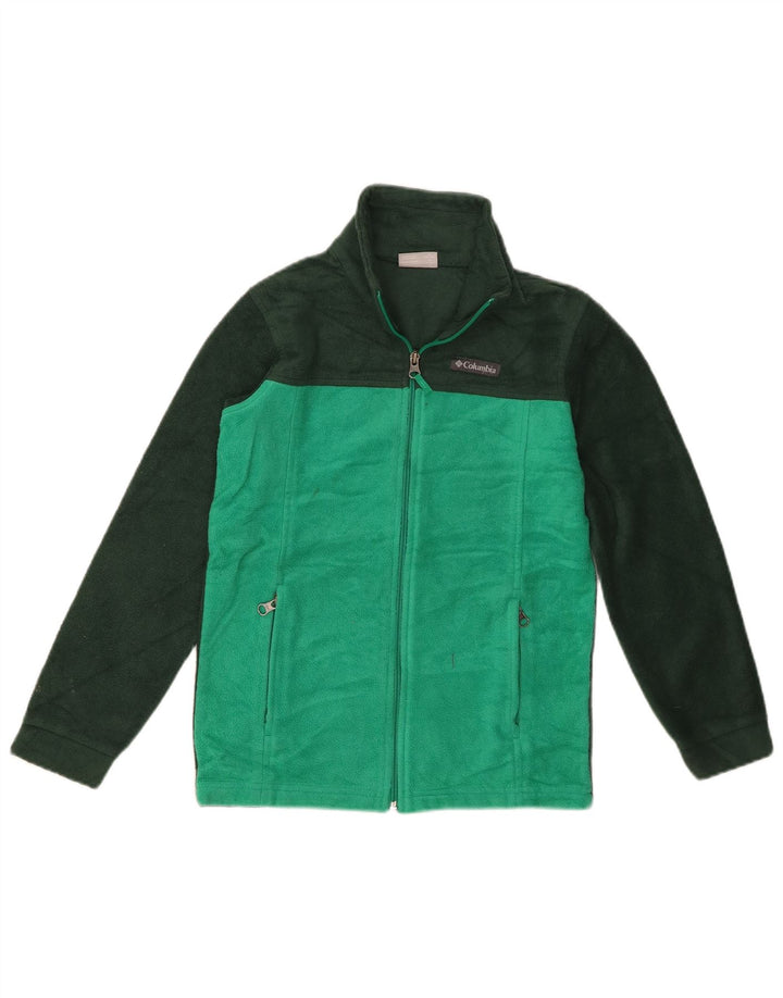 Columbia Jaqueta de lã feminina 10-11 anos poliéster colorblock verde médio