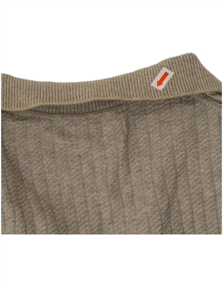 Suéter masculino MASSIMO DUTTI com gola polo e algodão cinza médio